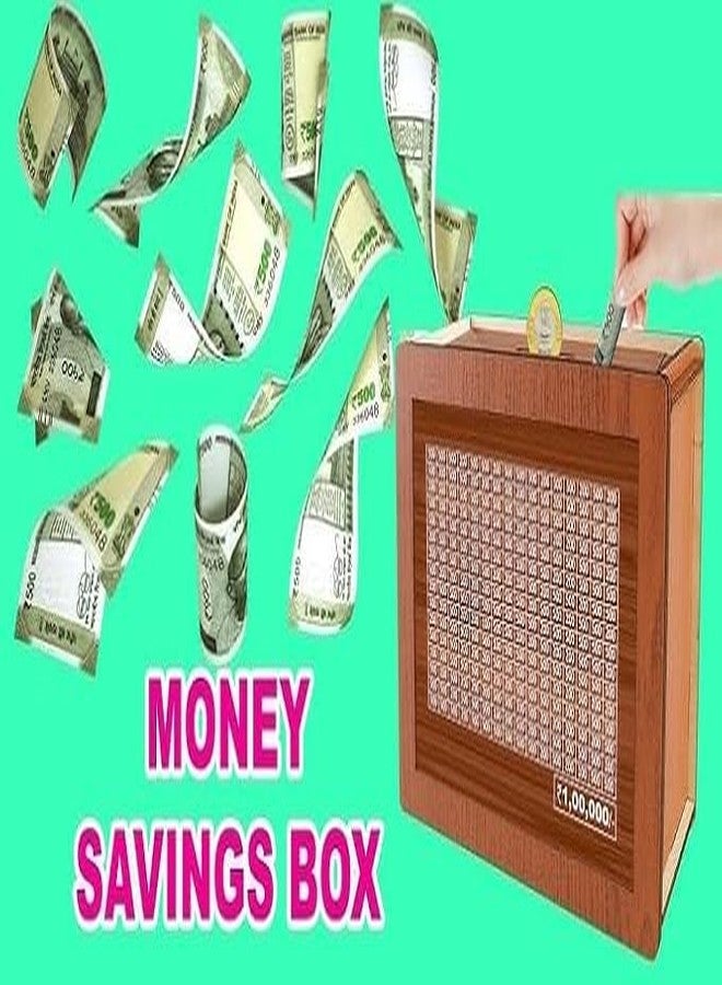 HOSTK Wooden Piggy Bank for Kids & Adults, Coin Box with Carved Design, Savings Box, Mini Bank,Smart Money Box, Wooden Coin Box, Money Saver, Piggy Bank with Numbers - Image 5